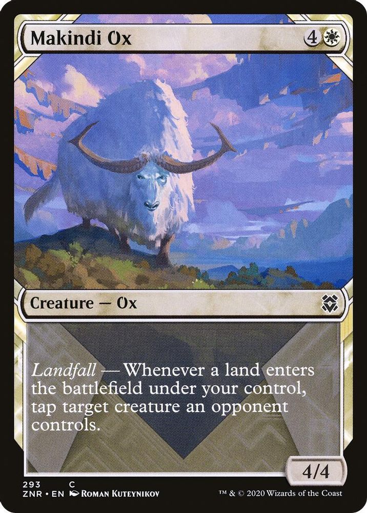 2020 Magic: The Gathering: Zendikar Rising (ZNR) - Makindi Ox Showcase (#293, Common) (, Near Mint)