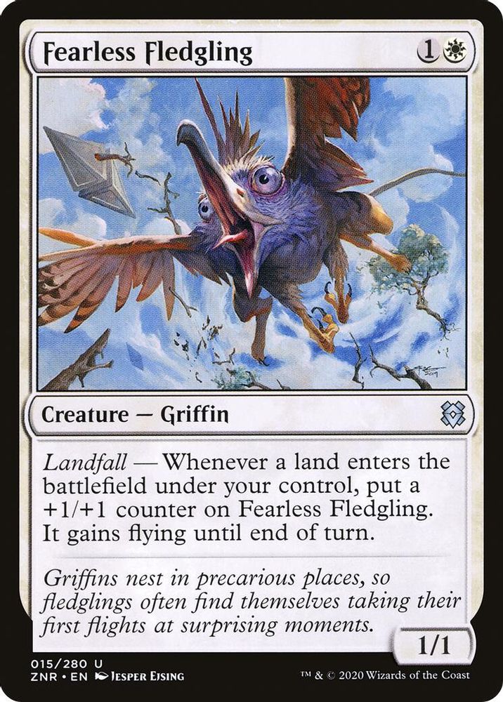 2020 Magic: The Gathering: Zendikar Rising (ZNR) - Fearless Fledgling (#15, Uncommon) (, Near Mint)