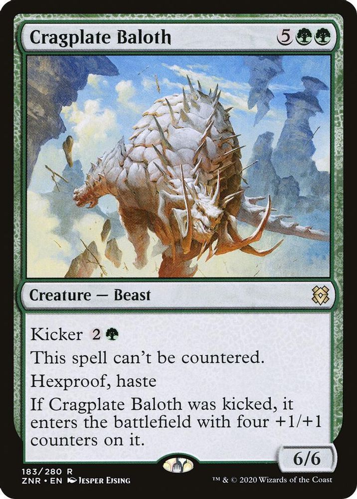 2020 Magic: The Gathering: Zendikar Rising (ZNR) - Cragplate Baloth (#183, Rare) (, Near Mint)