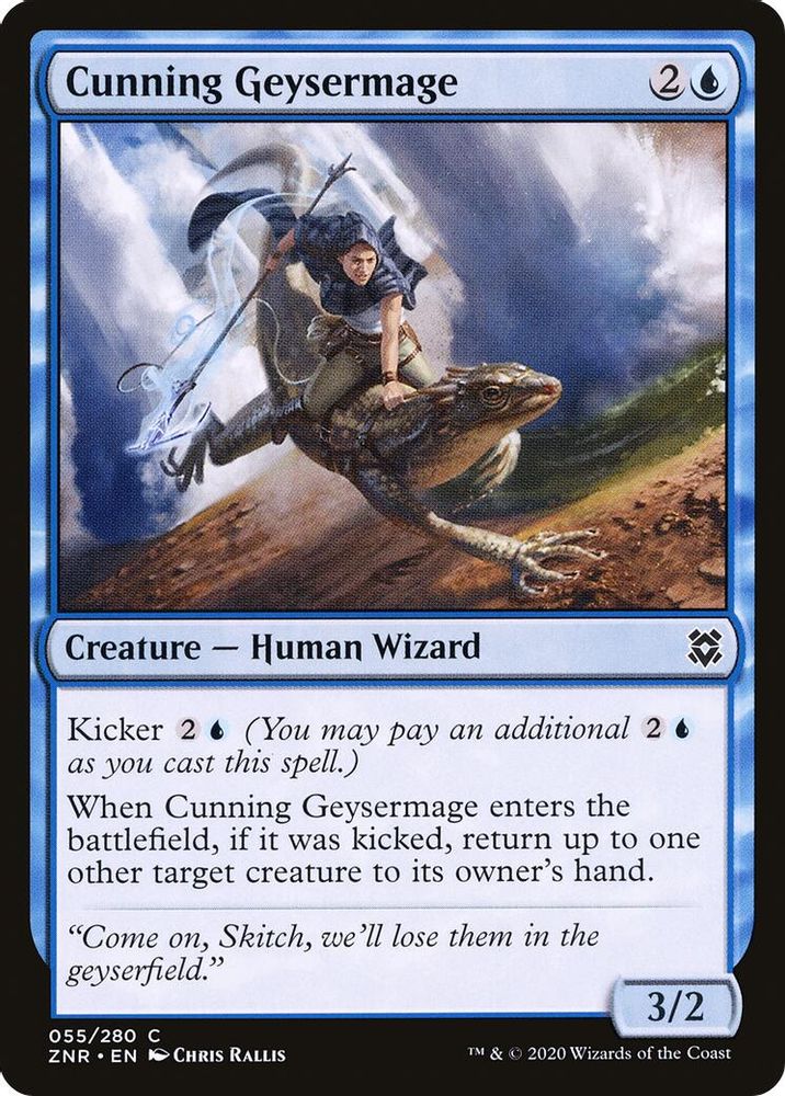 2020 Magic: The Gathering: Zendikar Rising (ZNR) - Cunning Geysermage (#55, Common)