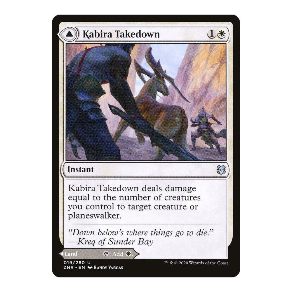 2020 Magic: The Gathering: Zendikar Rising (ZNR) - Kabira Takedown (#19, Uncommon) (, Near Mint)