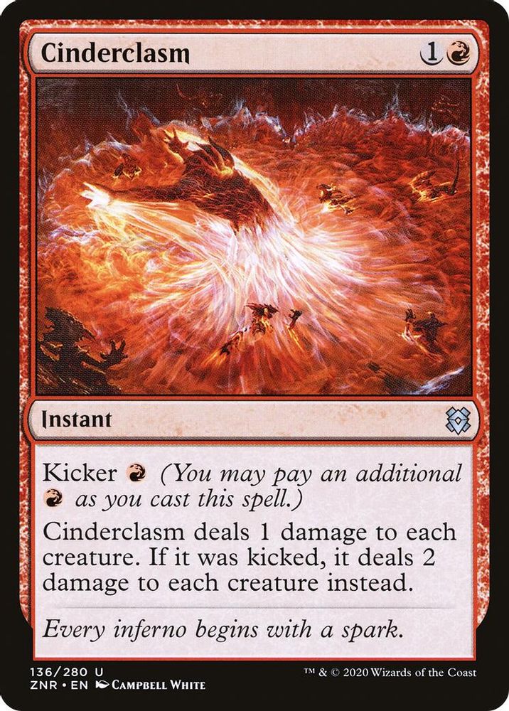 2020 Magic: The Gathering: Zendikar Rising (ZNR) - Cinderclasm (#136, Uncommon) (, Near Mint)