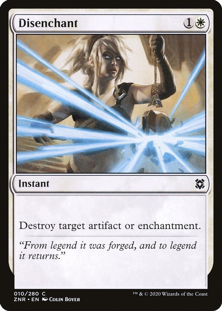 2020 Magic: The Gathering: Zendikar Rising (ZNR) - Disenchant (#10, Common) (, Near Mint)