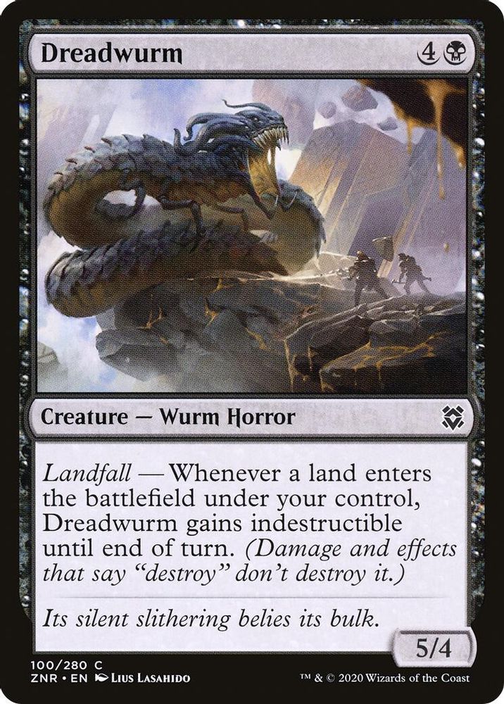 2020 Magic: The Gathering: Zendikar Rising (ZNR) - Dreadwurm (#100, Common) (, Near Mint)