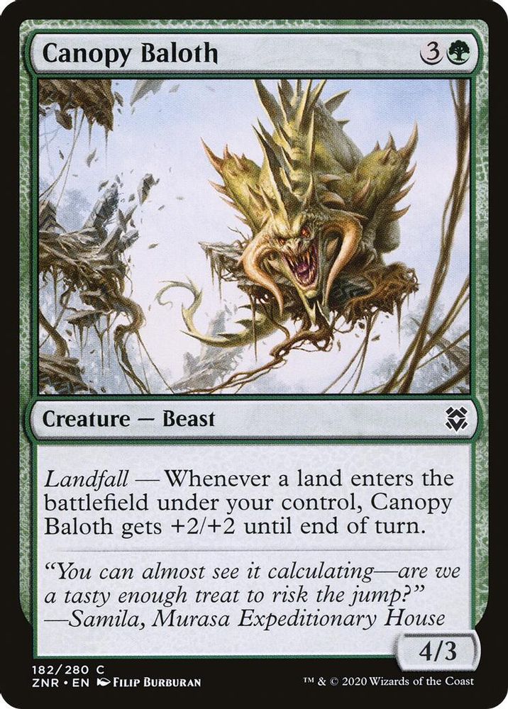 2020 Magic: The Gathering: Zendikar Rising (ZNR) - Canopy Baloth (#182, Common) (, Near Mint)