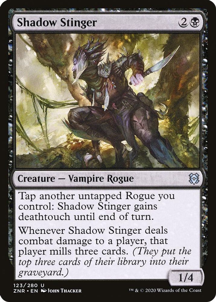 2020 Magic: The Gathering: Zendikar Rising (ZNR) - Shadow Stinger (#123, Uncommon) (, Near Mint)