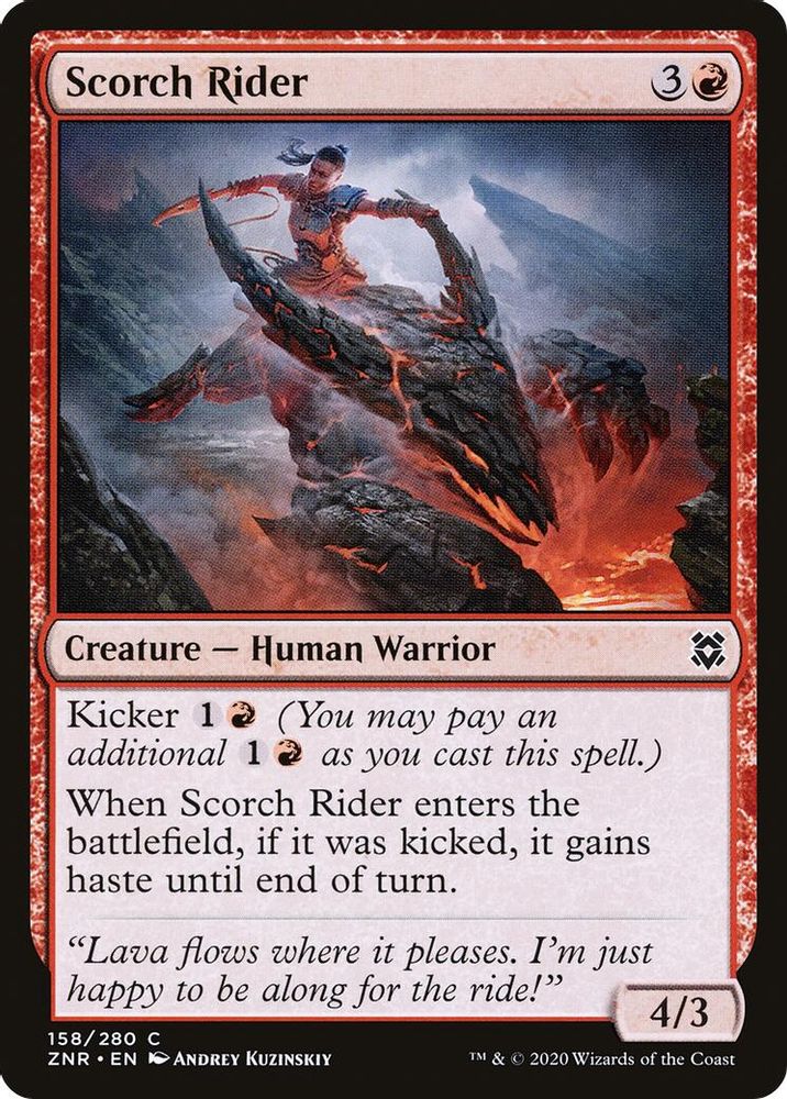 2020 Magic: The Gathering: Zendikar Rising (ZNR) - Scorch Rider (#158, Common) (, Near Mint)
