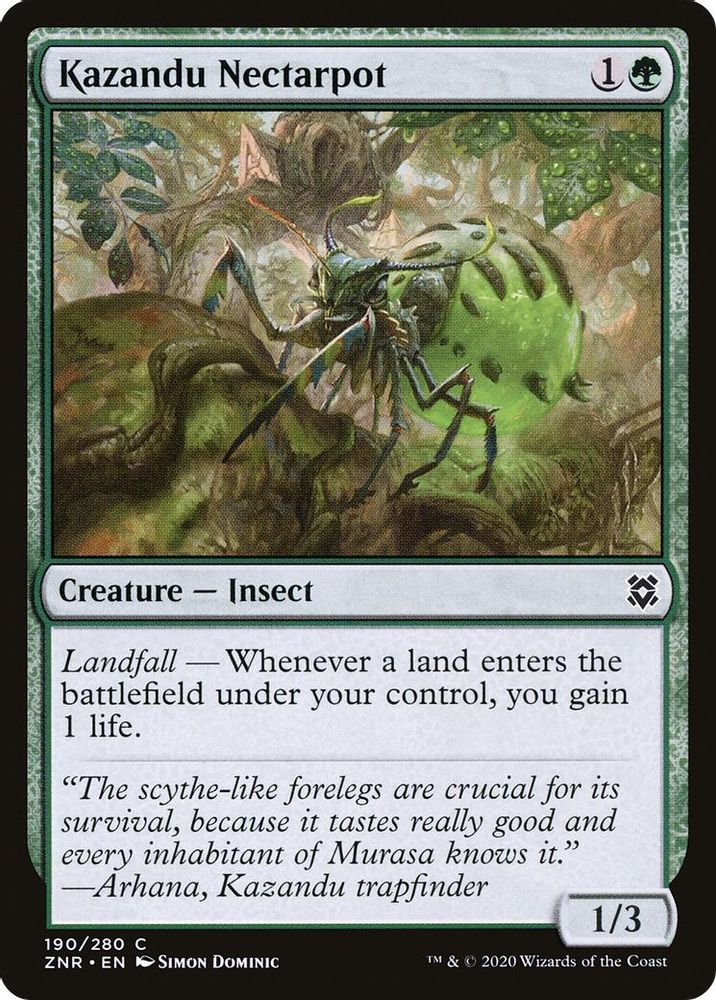 2020 Magic: The Gathering: Zendikar Rising (ZNR) - Kazandu Nectarpot (#190, Common)