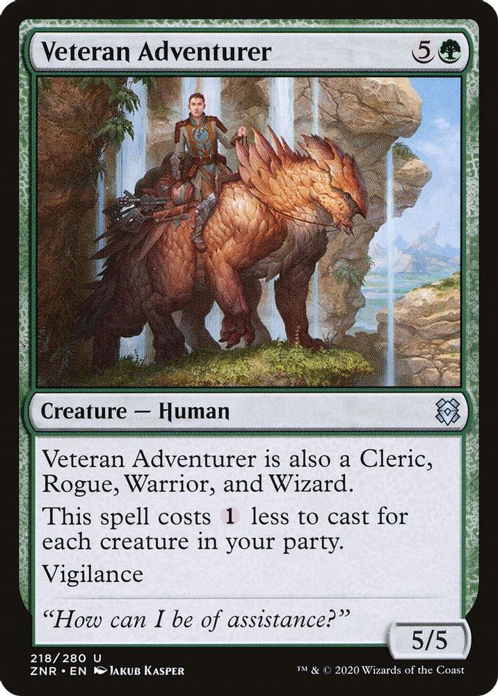 2020 Magic: The Gathering: Zendikar Rising (ZNR) - Veteran Adventurer (#218, Uncommon) (, Near Mint)