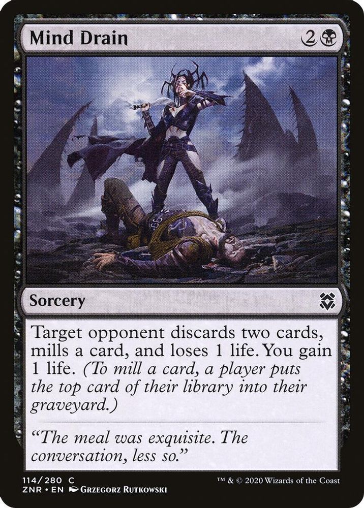 2020 Magic: The Gathering: Zendikar Rising (ZNR) - Mind Drain (#114, Common) (, Near Mint)