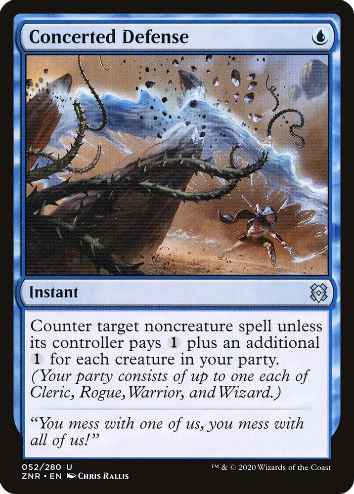 2020 Magic: The Gathering: Zendikar Rising (ZNR) - Concerted Defense (#52, Uncommon) (, Near Mint)
