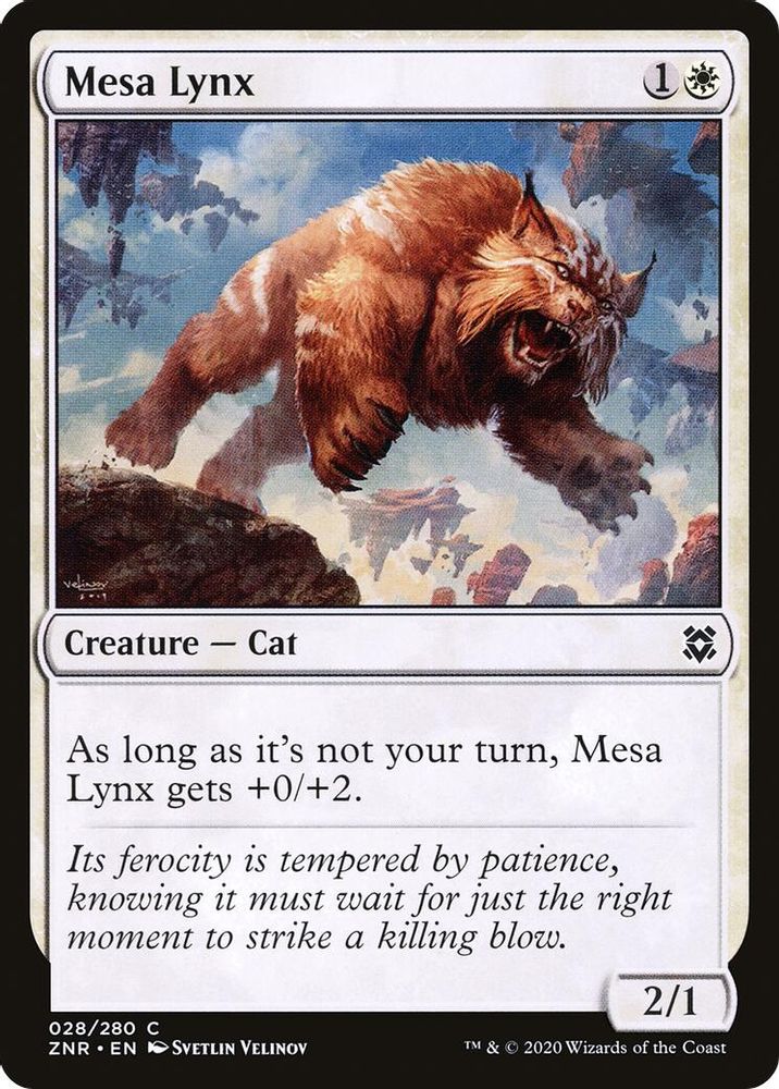 2020 Magic: The Gathering: Zendikar Rising (ZNR) - Mesa Lynx (#28, Common) (, Near Mint)