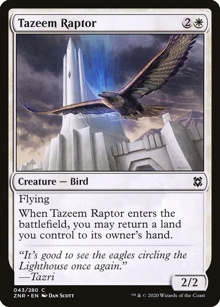 2020 Magic: The Gathering: Zendikar Rising (ZNR) - Tazeem Raptor (#43, Common) (, Near Mint)