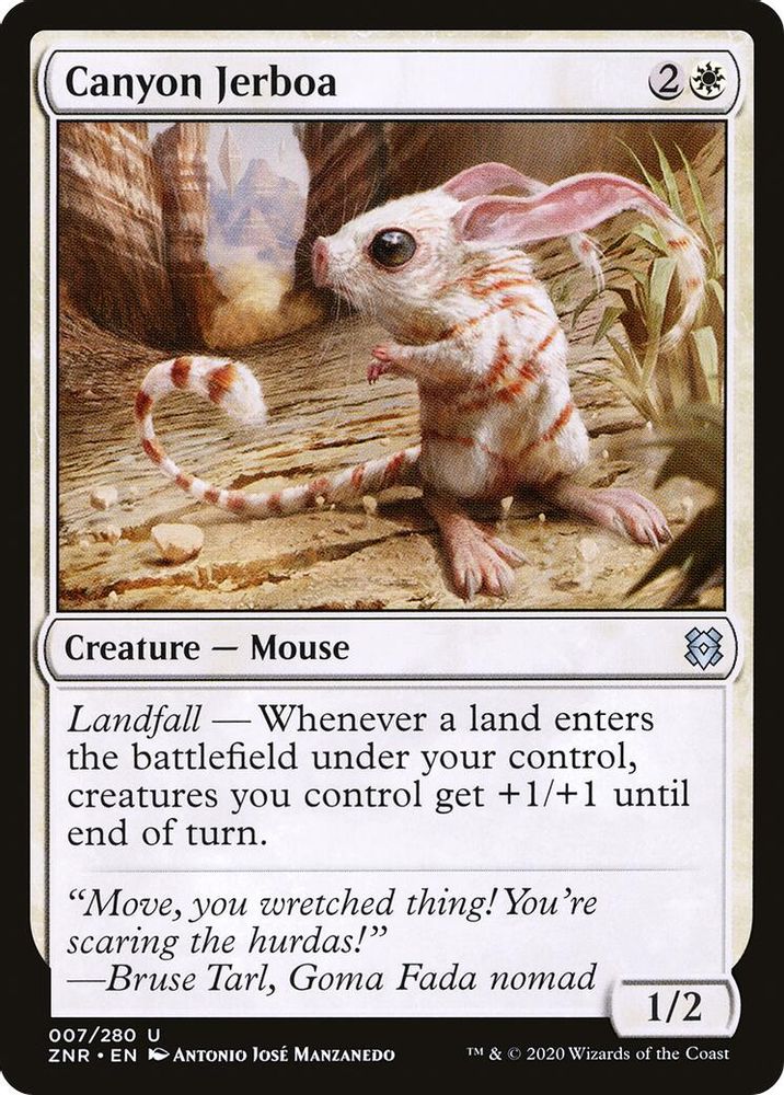 2020 Magic: The Gathering: Zendikar Rising (ZNR) - Canyon Jerboa (#7, Uncommon)