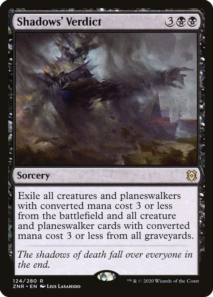 2020 Magic: The Gathering: Zendikar Rising (ZNR) - Shadows Verdict (#124, Rare) (, Near Mint)