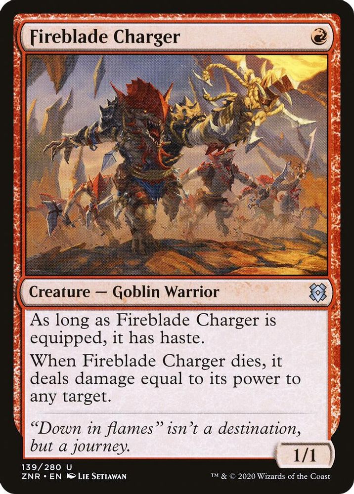 2020 Magic: The Gathering: Zendikar Rising (ZNR) - Fireblade Charger (#139, Uncommon) (, Near Mint)