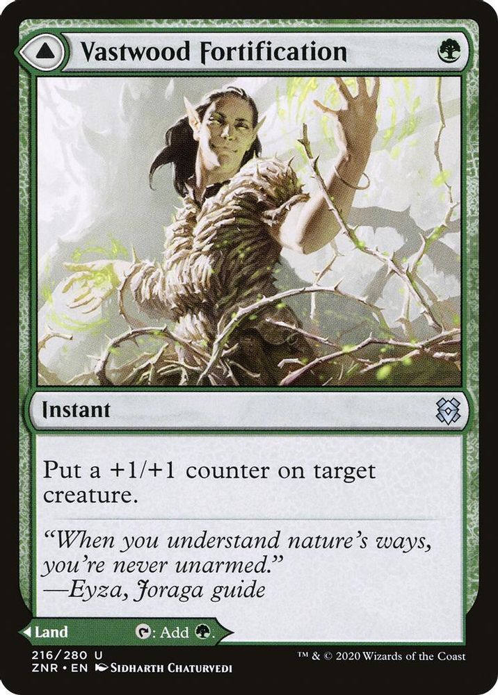 2020 Magic: The Gathering: Zendikar Rising (ZNR) - Vastwood Fortification (#216, Uncommon)