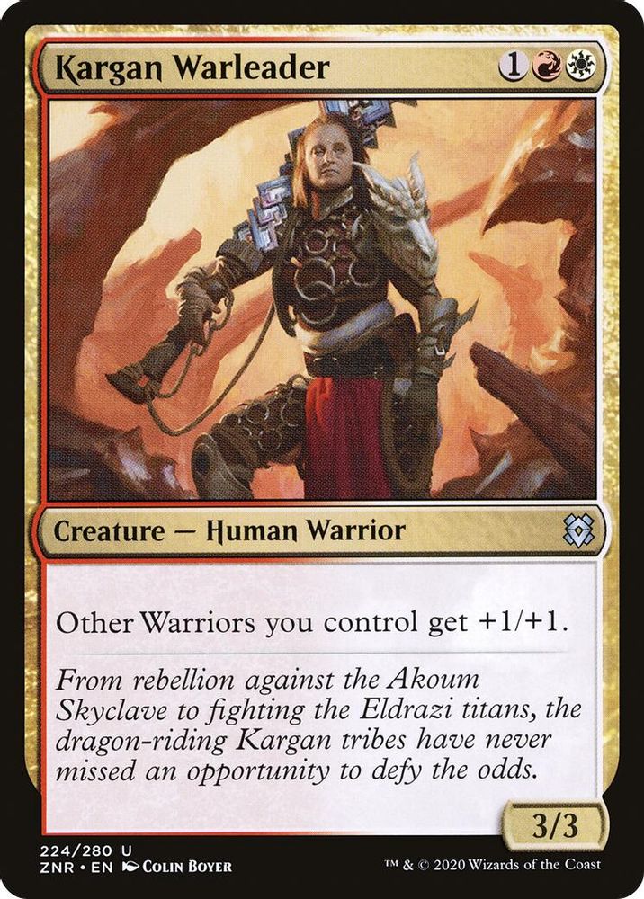 2020 Magic: The Gathering: Zendikar Rising (ZNR) - Kargan Warleader (#224, Uncommon)