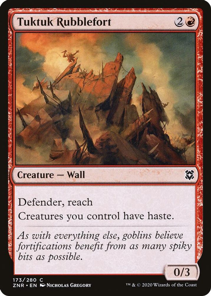 2020 Magic: The Gathering: Zendikar Rising (ZNR) - Tuktuk Rubblefort (#173, Common)