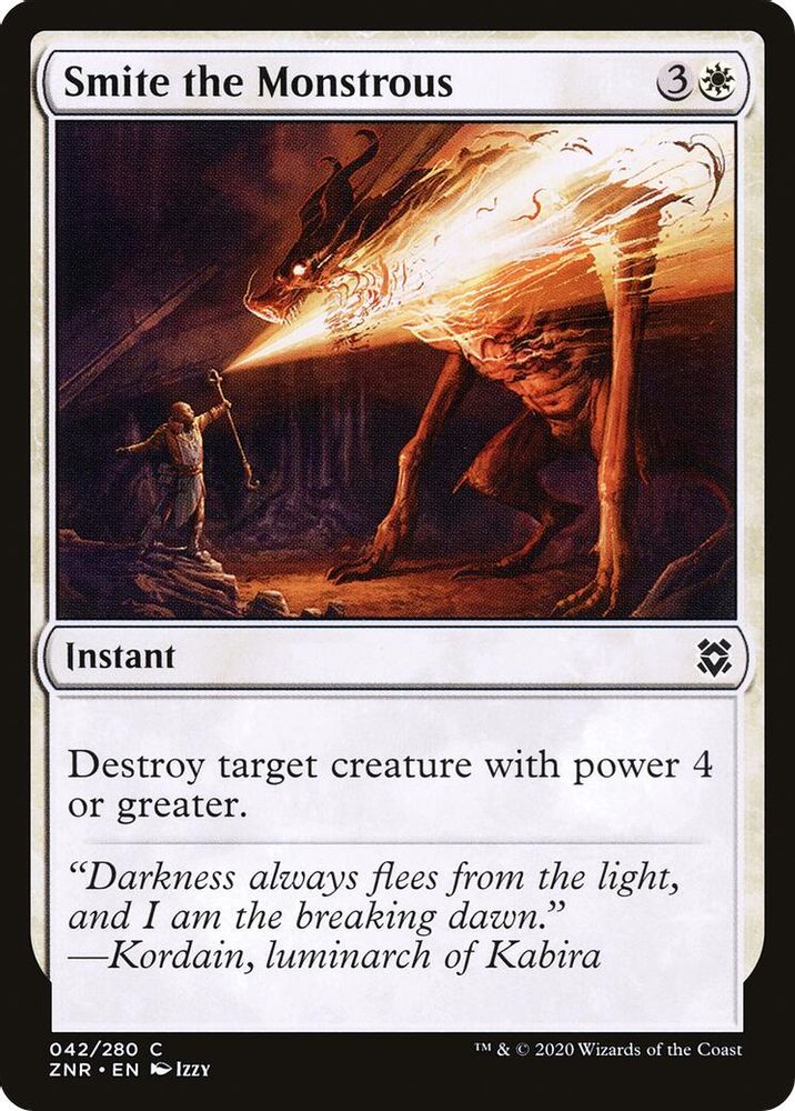 2020 Magic: The Gathering: Zendikar Rising (ZNR) - Smite the Monstrous (#42, Common)