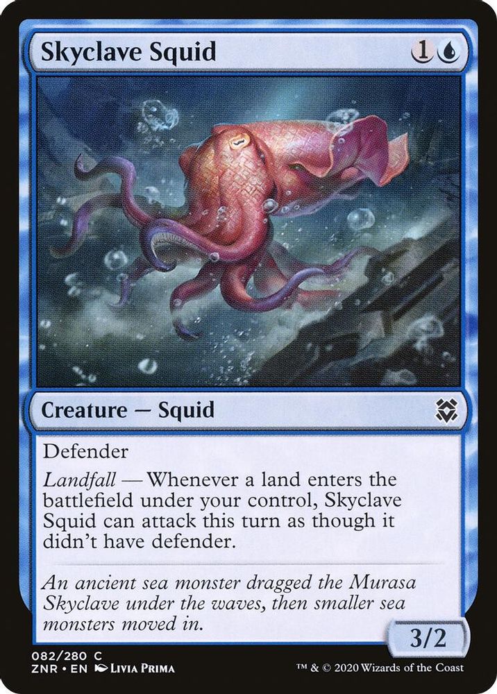 2020 Magic: The Gathering: Zendikar Rising (ZNR) - Skyclave Squid (#82, Common)