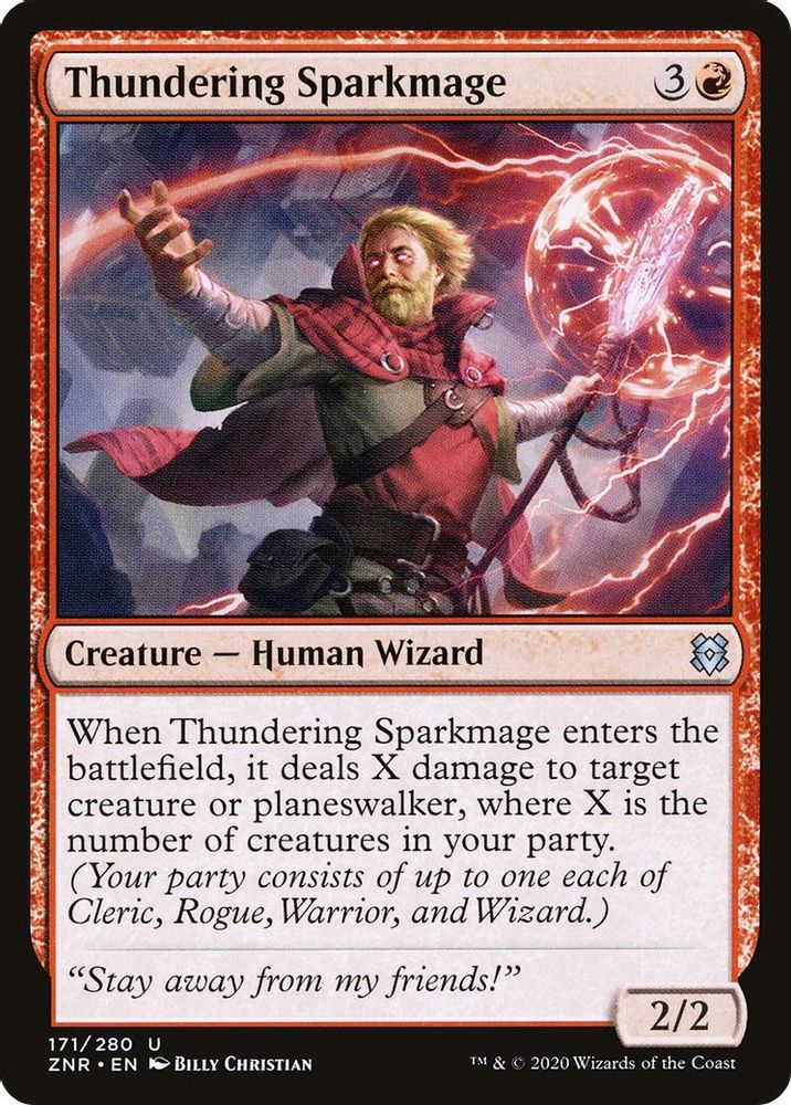 2020 Magic: The Gathering: Zendikar Rising (ZNR) - Thundering Sparkmage (#171, Uncommon)