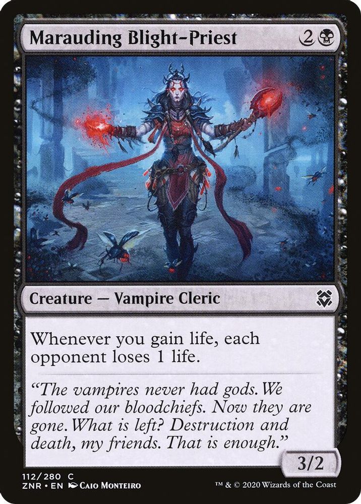 2020 Magic: The Gathering: Zendikar Rising (ZNR) - Marauding Blight Priest (#112, Common) (, Near Mint)
