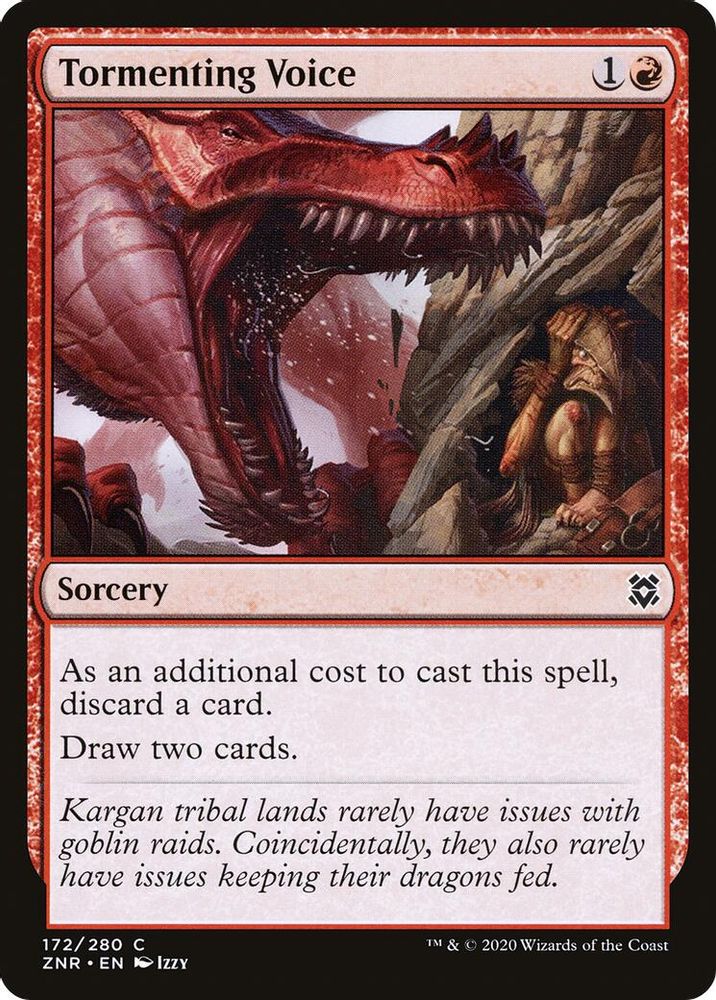 2020 Magic: The Gathering: Zendikar Rising (ZNR) - Tormenting Voice (#172, Common)