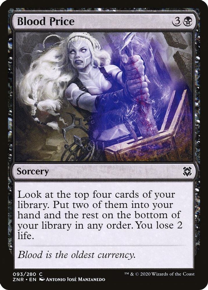 2020 Magic: The Gathering: Zendikar Rising (ZNR) - Blood Price (#93, Common) (, Near Mint)