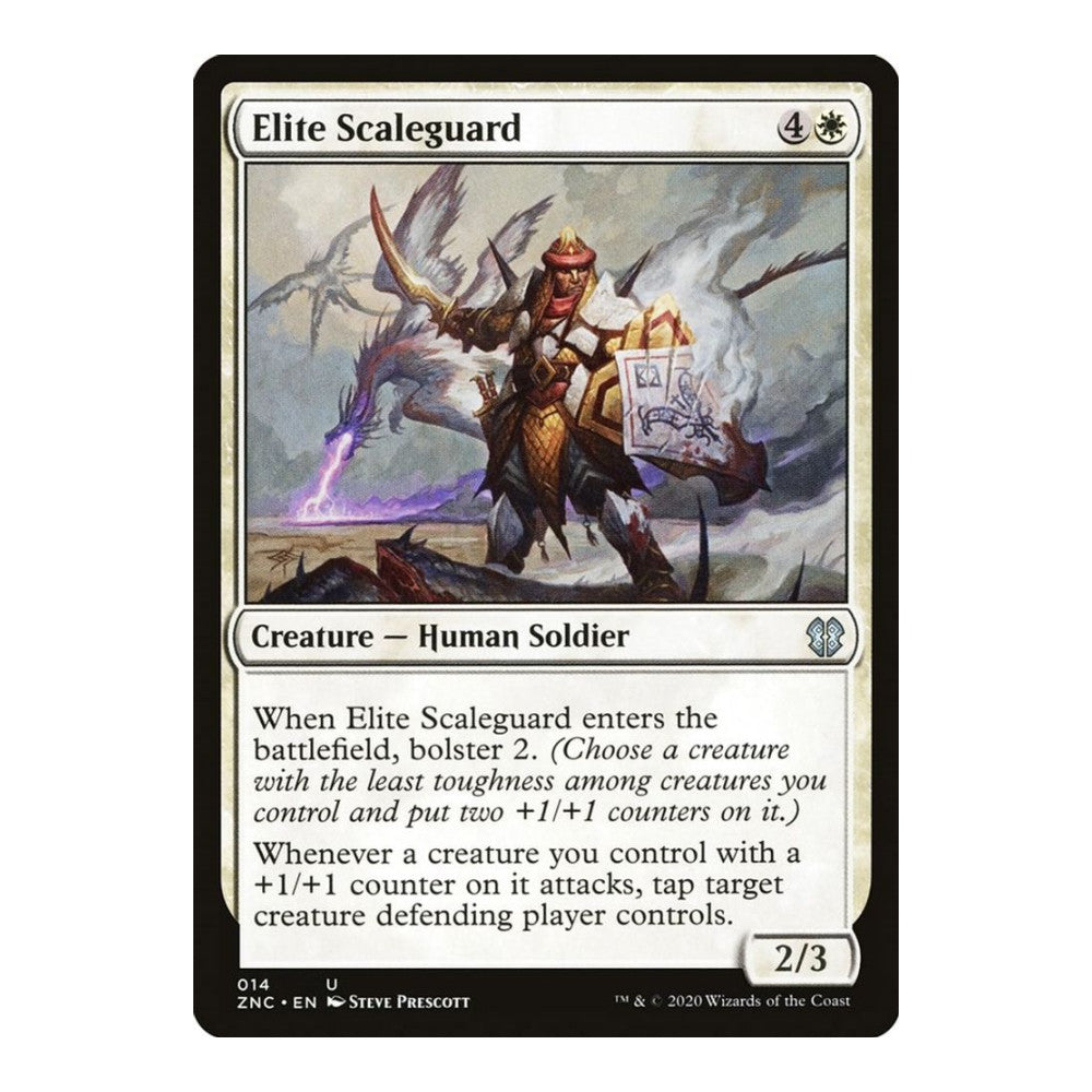 2020 Magic: The Gathering: Commander: Zendikar Rising (ZNC) - Elite Scaleguard (#14, Uncommon) (, Near Mint)