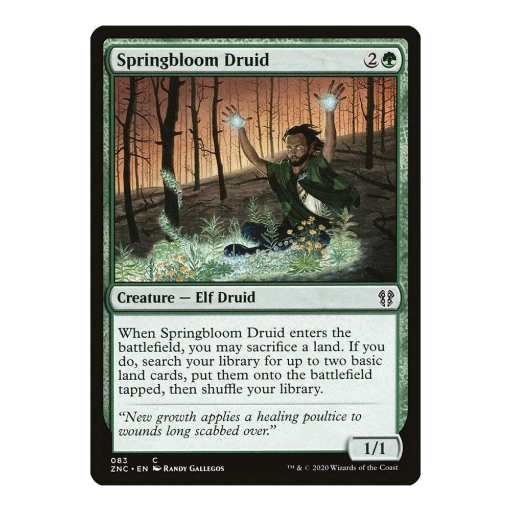 2020 Magic: The Gathering: Commander: Zendikar Rising (ZNC) - Springbloom Druid (#83, Common) (, Near Mint)