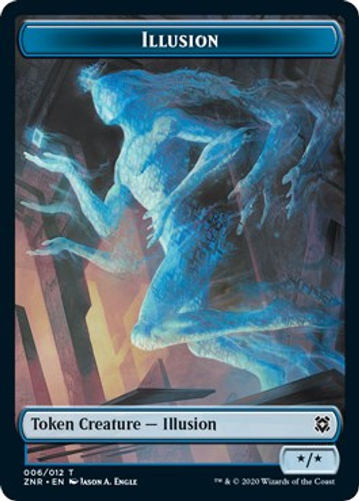 2020 Magic: The Gathering: Zendikar Rising (ZNR) - Illusion Insect Double Sided Token (#6 // 7, T) (Foil, Near Mint)