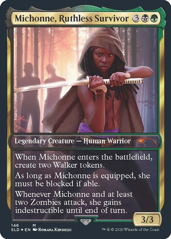 2026 Magic: The Gathering: Secret Lair Drop Series (SLD) - Michonne, Ruthless Survivor (#146, Mythic Rare) (Foil, Near Mint)