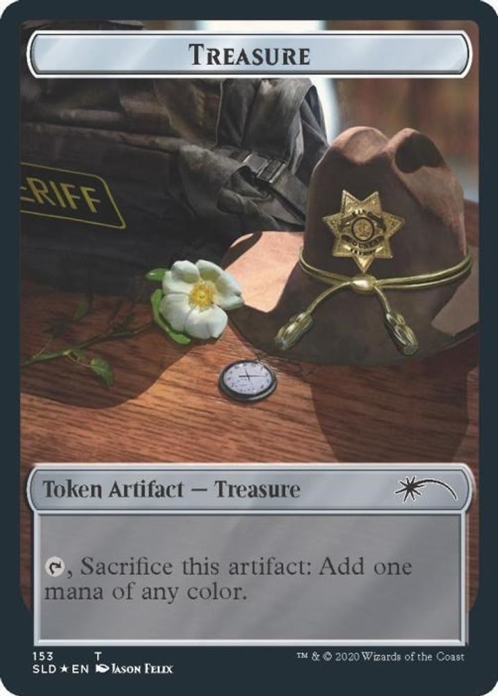 2026 Magic: The Gathering: Secret Lair Drop Series (SLD) - Treasure // Walker (Bicycle Girl) Double-sided Token (#153 // 148, Token) (Foil, Near Mint)
