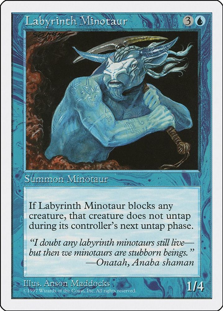 1997 Magic: The Gathering: Fifth Edition (5ED) - Labyrinth Minotaur (#97, Common) (, Near Mint)