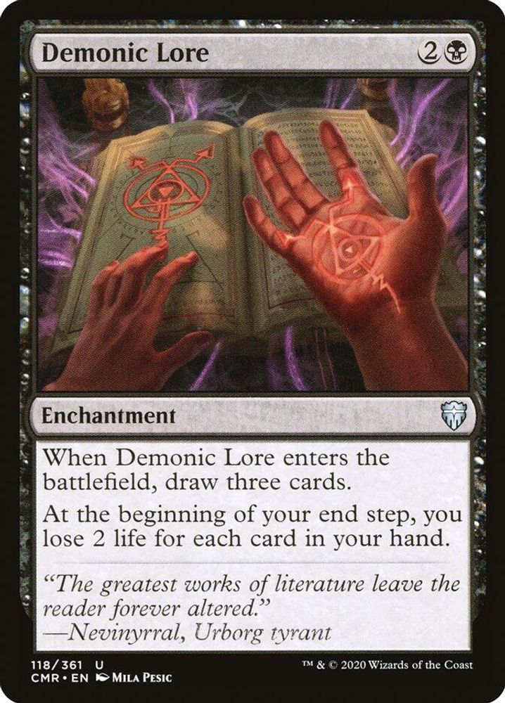 2020 Magic: The Gathering: Commander Legends (CMR) - Demonic Lore (#118, Uncommon) (, Near Mint)