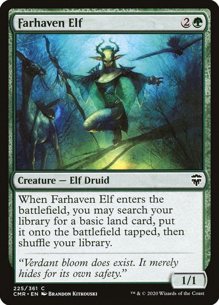 2020 Magic: The Gathering: Commander Legends (CMR) - Farhaven Elf (#225, Common) (, Near Mint)