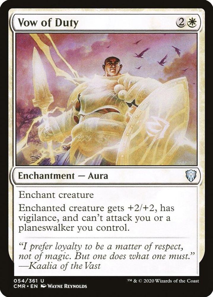 2020 Magic: The Gathering: Commander Legends (CMR) - Vow of Duty (#54, Uncommon) (, Near Mint)