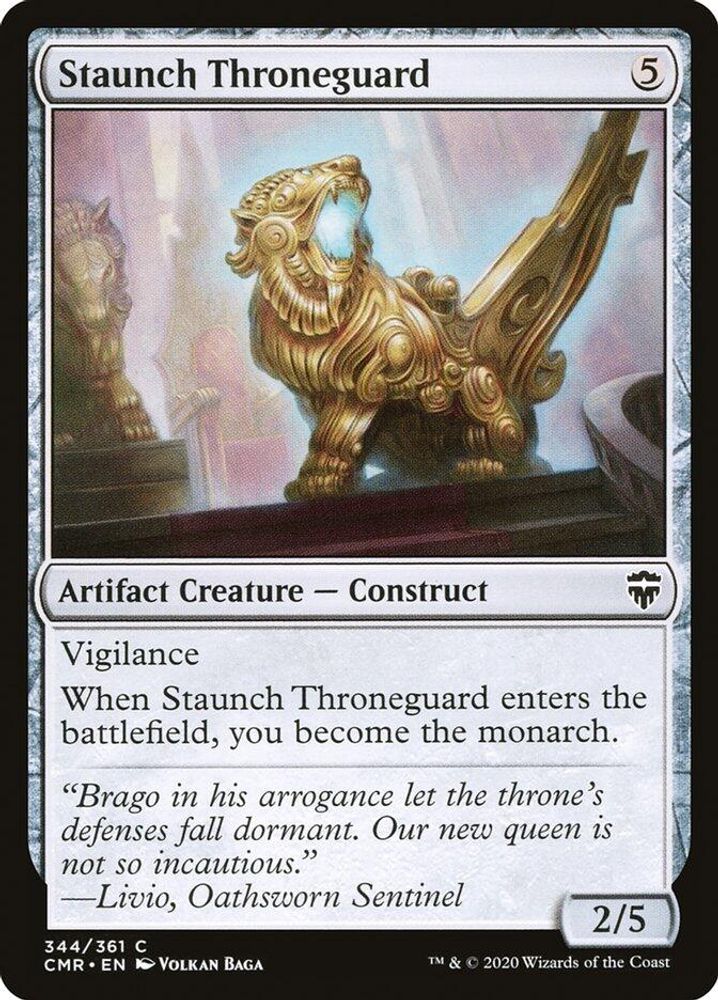 2020 Magic: The Gathering: Commander Legends (CMR) - Staunch Throneguard (#344, Common) (, Near Mint)
