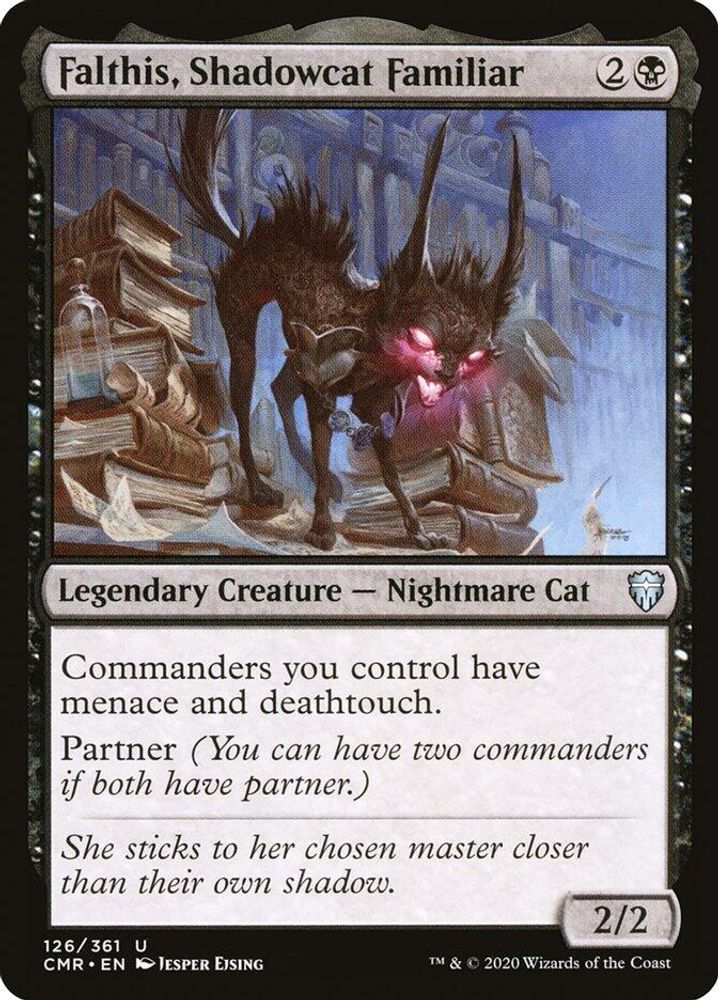 2020 Magic: The Gathering: Commander Legends (CMR) - Falthis Shadowcat Familiar (#126, Uncommon) (, Near Mint)