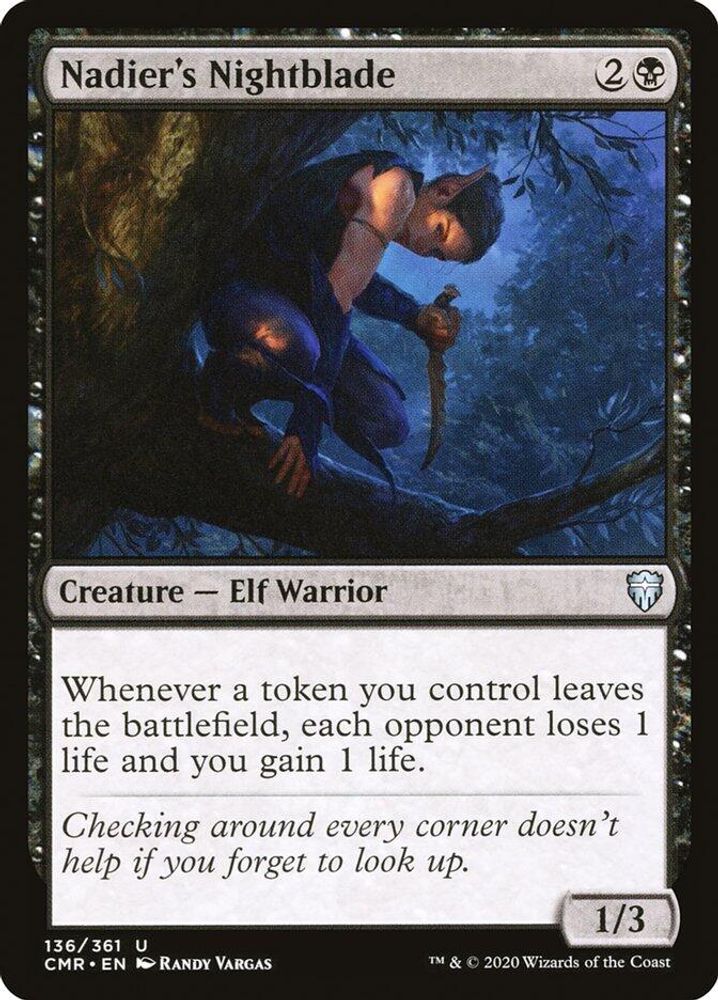 2020 Magic: The Gathering: Commander Legends (CMR) - Nadiers Nightblade (#136, Uncommon) (, Near Mint)
