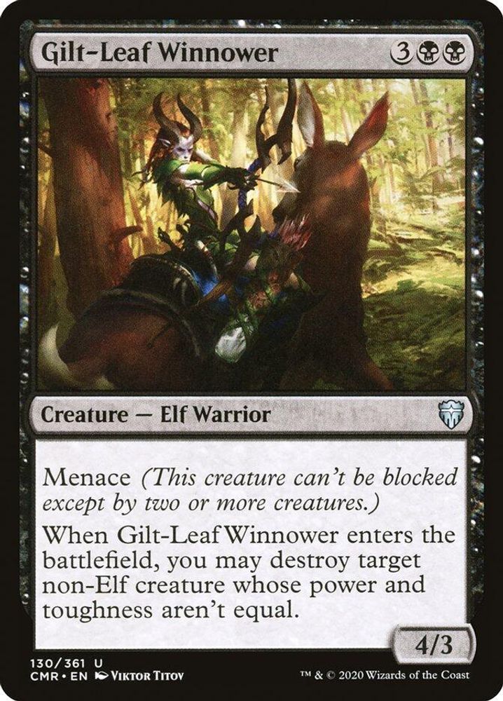 2020 Magic: The Gathering: Commander Legends (CMR) - Gilt Leaf Winnower (#130, Uncommon) (, Near Mint)