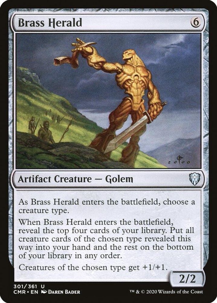 2020 Magic: The Gathering: Commander Legends (CMR) - Brass Herald (#301, Uncommon) (, Near Mint)