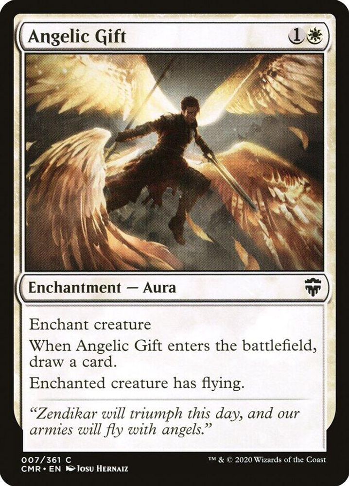 2020 Magic: The Gathering: Commander Legends (CMR) - Angelic Gift (#7, Common) (, Near Mint)
