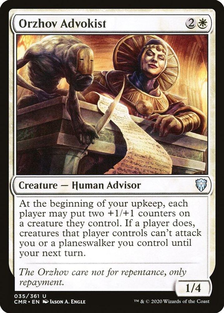 2020 Magic: The Gathering: Commander Legends (CMR) - Orzhov Advokist (#35, Uncommon) (, Near Mint)