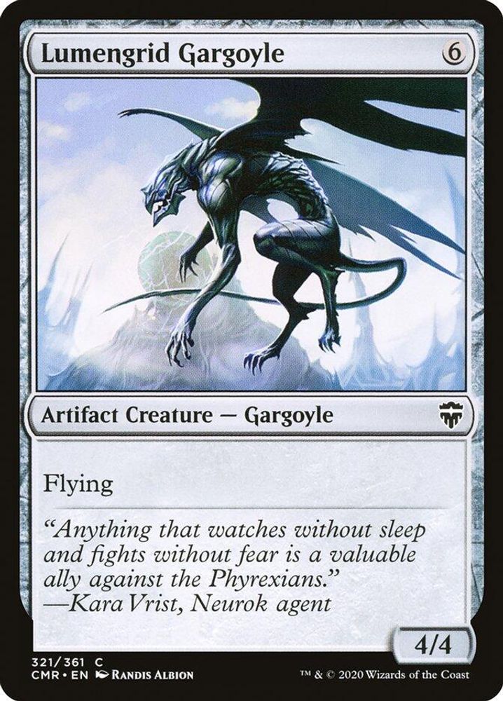 2020 Magic: The Gathering: Commander Legends (CMR) - Lumengrid Gargoyle (#321, Common) (, Near Mint)