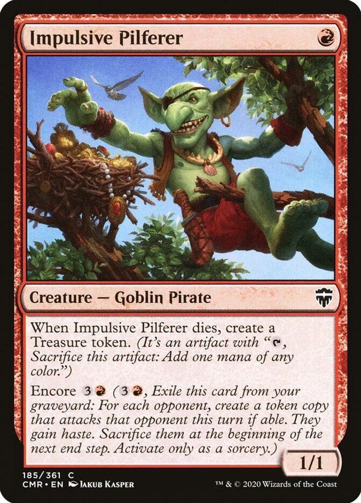 2020 Magic: The Gathering: Commander Legends (CMR) - Impulsive Pilferer (#185, Common) (, Near Mint)