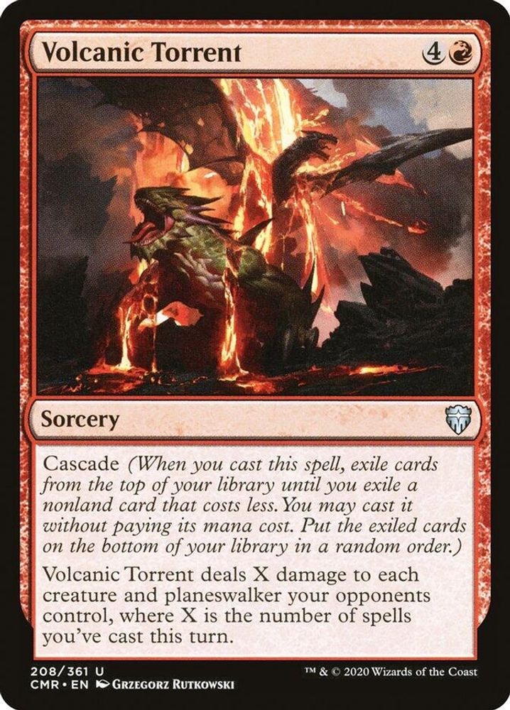 2020 Magic: The Gathering: Commander Legends (CMR) - Volcanic Torrent (#208, Uncommon) (, Near Mint)