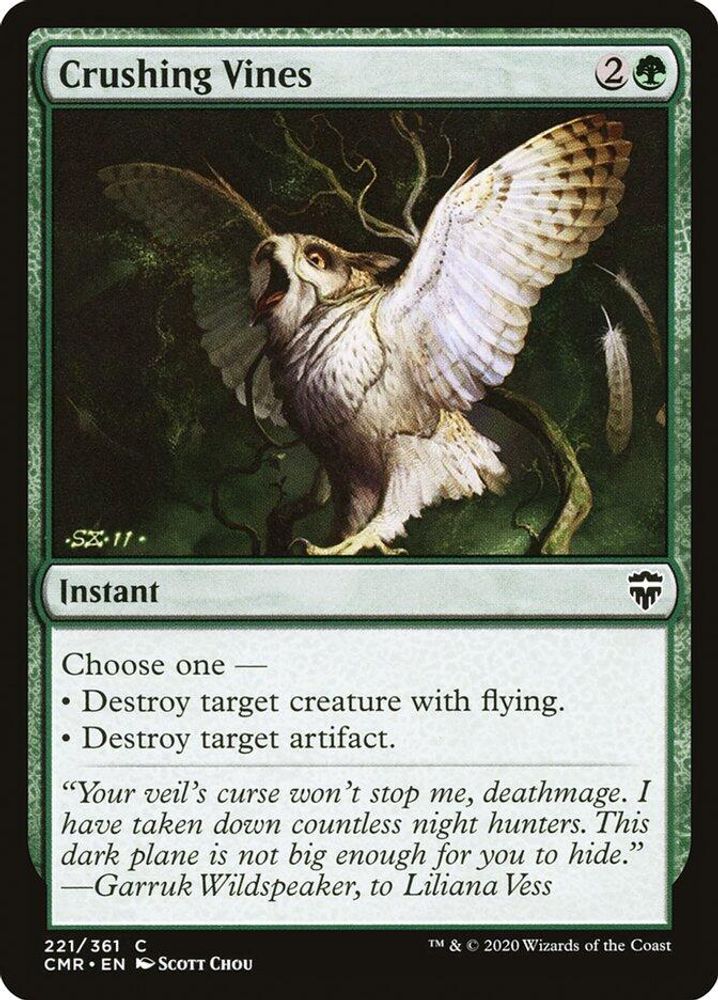 2020 Magic: The Gathering: Commander Legends (CMR) - Crushing Vines (#221, Common) (, Near Mint)