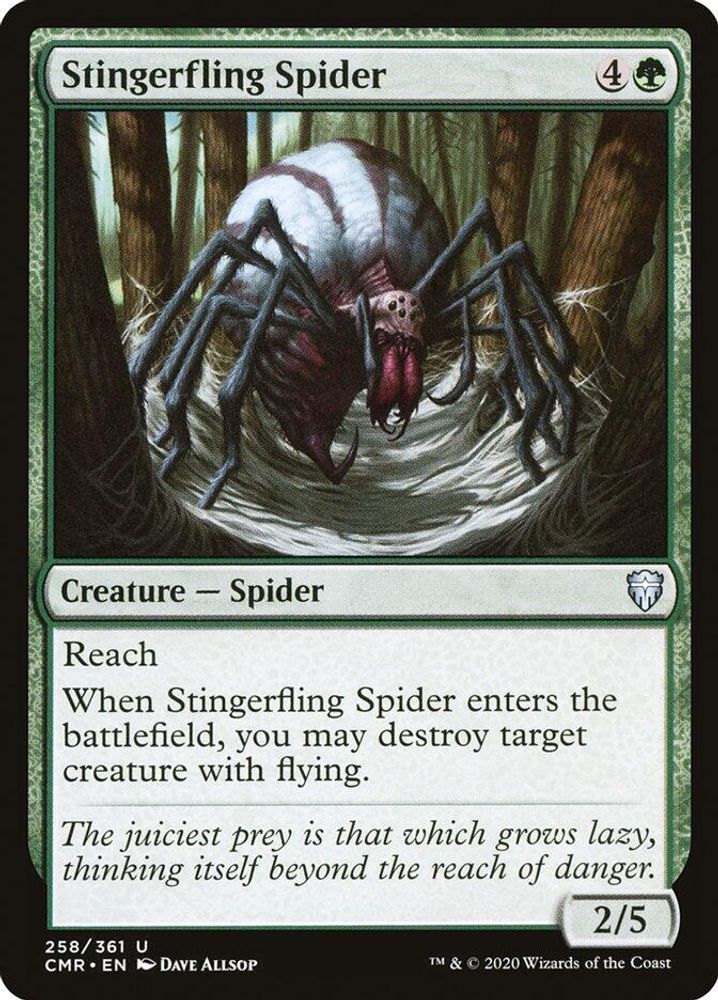 2020 Magic: The Gathering: Commander Legends (CMR) - Stingerfling Spider (#258, Uncommon) (, Near Mint)